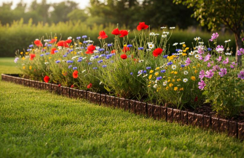 Palisada ogrodowa wysoka obrzeże border brązowy 2,4m płotek GeoBorder